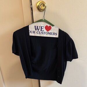 American rag short sleeve button up black cardigan size small